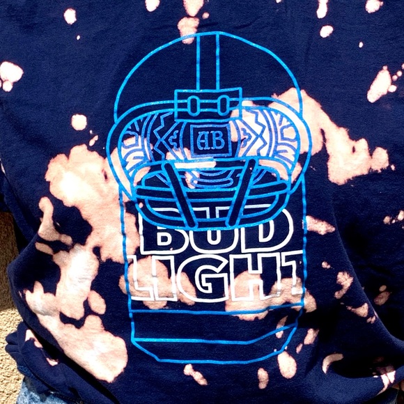 Bud Light Football Custom Bleach Tee - Picture 2 of 5